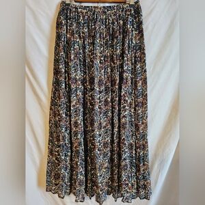 Vintage Floral Maxi Skirt Express Large Boho